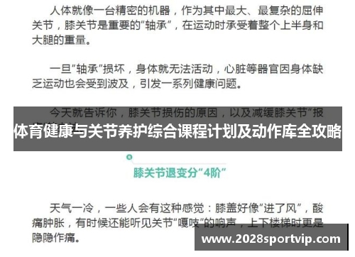 体育健康与关节养护综合课程计划及动作库全攻略