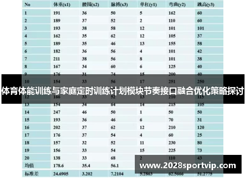 体育体能训练与家庭定时训练计划模块节奏接口融合优化策略探讨